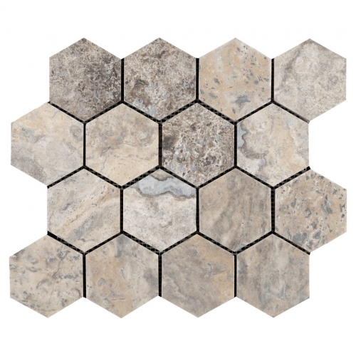 3'' Hexagon Mosaic - Mosaic Collections - Kopturoğlu Mermer Mosaic